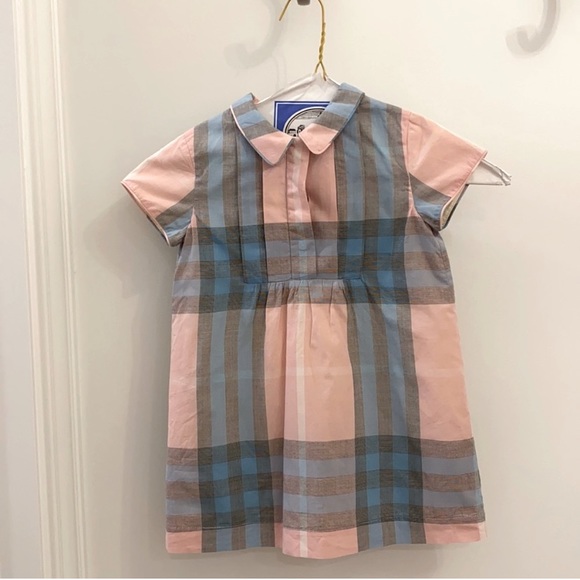 Burberry Other - Burberry 2T toddler pink plaid shirt dress w/ short sleeves